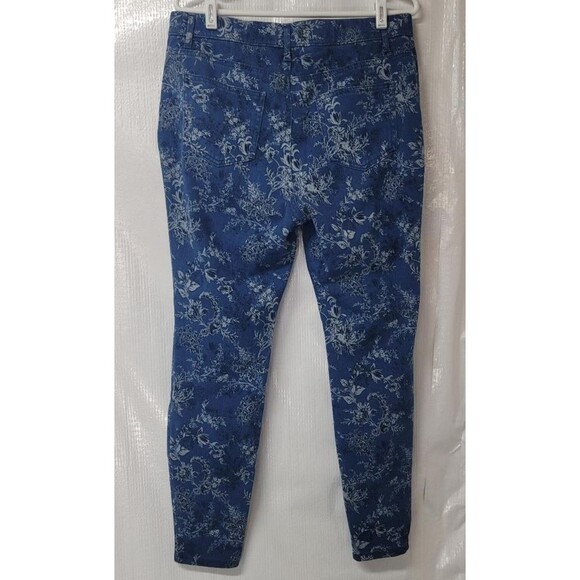 Time & Tru Womens Size XL (16-18) High Rise Denim Style Pull On Floral Jeggings - Picture 2 of 11